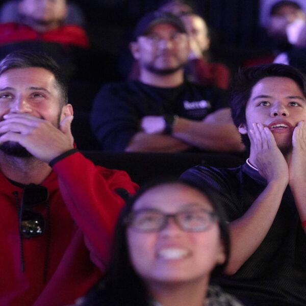 Fans watching the 2023 LCS Spring Split day twelve